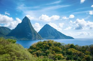 View of the Pitons