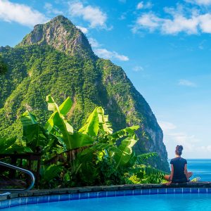 View of the Pitons